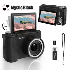 2026 Digital Camera for Photography, Foldable Screen Portable Vlogging Camera with 32GB SD Card, Wrist Strap, Self Timer, Smooth Video vlogging Camera, Ideal Gift for Girls, Boys Teenagers, and Beginners, Birthday Christmas Back to School Gift for Her