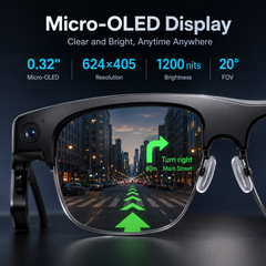 AI Smart Glasses with Display – Real-Time Translation, Navigation & Music