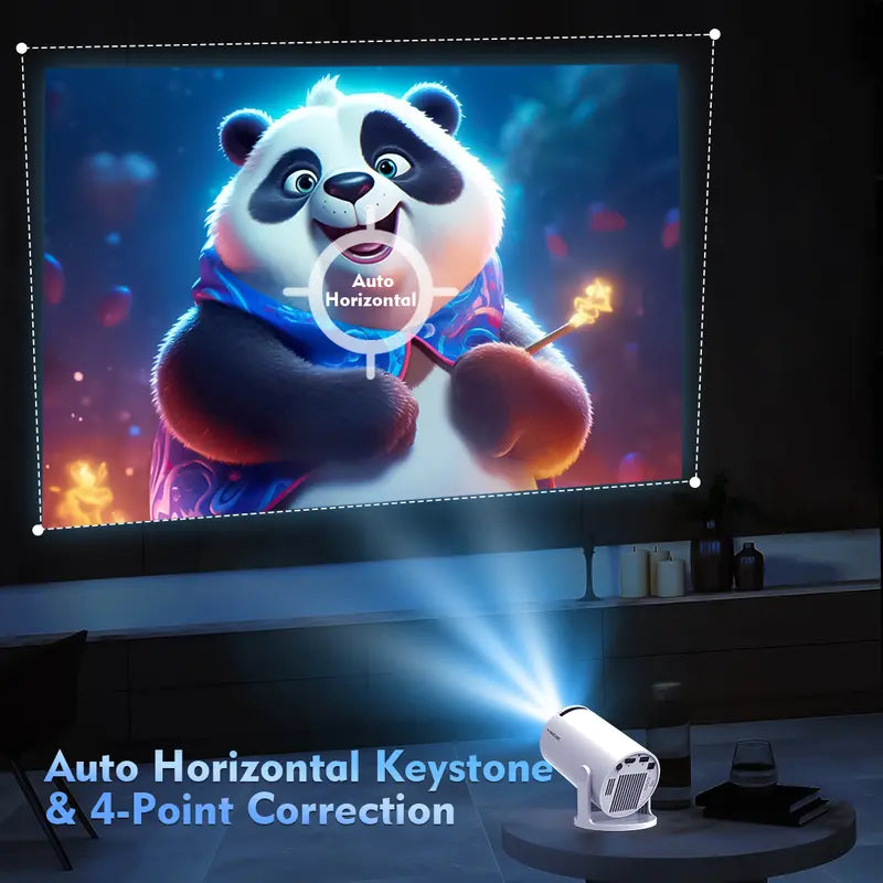HY300Pro Projector 290ANSI Android 14 Dual WiFi6 8K 4K Decode Auto Keystone Correction Wireless BT5.4 130"Screen 1280*720P Built-in Speaker AllwinnerH726 Mini Portable Outdoor Gift Projectors for bedroom #SohoChic