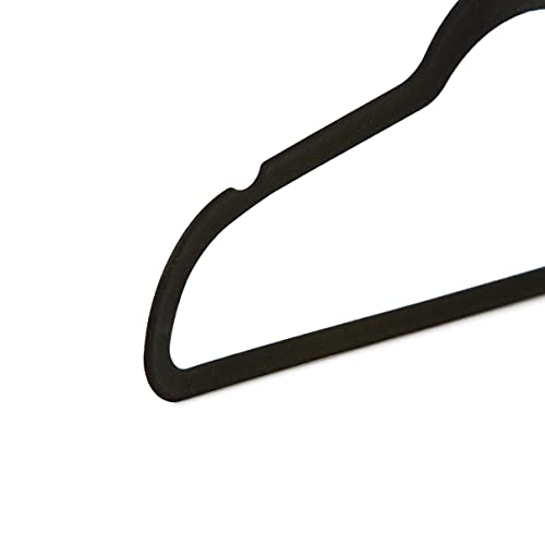 Amazon Basics Slim Velvet Non-Slip Suit Hangers - 30-Pack, Black/Silver