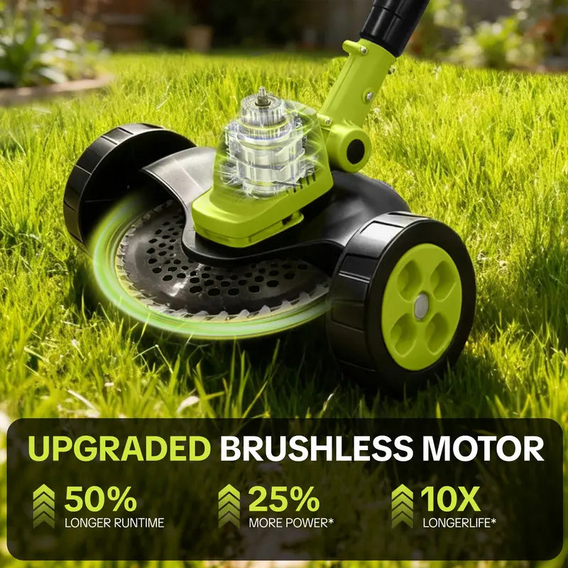 Cordless Electric Weed Wacker, 3 Different Cutting Accessories for Lawn Trimming & Edging, with 2 Batteries, Lightweight Design - Suitable for Yard, Garden