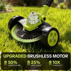 Cordless Electric Weed Wacker, 3 Different Cutting Accessories for Lawn Trimming & Edging, with 2 Batteries, Lightweight Design - Suitable for Yard, Garden