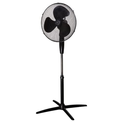 Zanussi 16" Inch, Lightweight, Pedestal Fan, 3 Speeds, Wide-Angled Oscillation, Powerful Airflow, Adjustable Height, Black - 