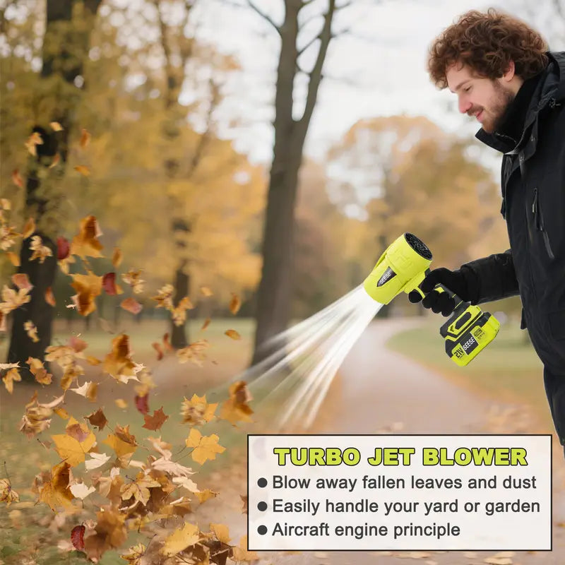 Turbo Jet Leaf Blower,Cordless Leaf Blower, Violent Turbo Fan, Pure Copper Motor,Car Drying After Wash, Handheld Snow Blower,Cordless Turbo Power Air Duster,Home Improve,Garden Mainte Holiday gifts