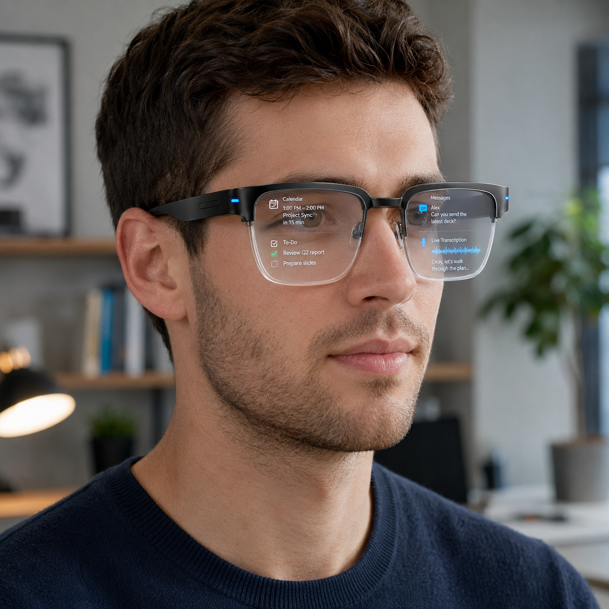 AI Smart Glasses with Display – Real-Time Translation, Navigation & Music