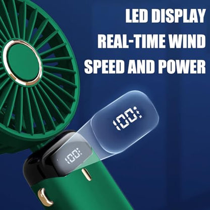 Jsdoin Hand Held Fan,Portable Handheld USB Rechargeable Fans with 5 Speeds,Battery Operated Mini Fan Foldable Desk Desktop Fa