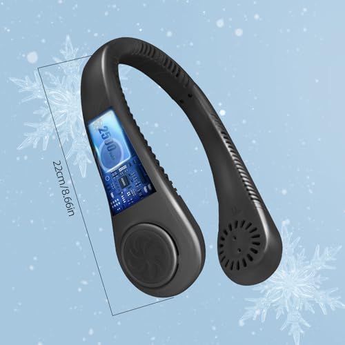 Jsdoin Portable Neck Fan, Neck Fans USB Rechargeable, 5 Speed Hanging Bladeless Fan,360 Degrees Airflow Neck Fans for Men Wom