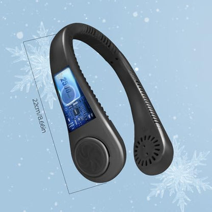 Jsdoin Portable Neck Fan, Neck Fans USB Rechargeable, 5 Speed Hanging Bladeless Fan,360 Degrees Airflow Neck Fans for Men Wom