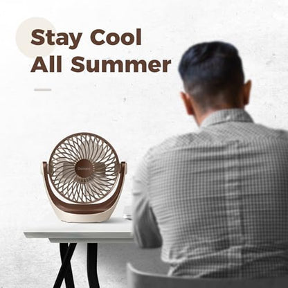 OCOOPA USB Desk Table Fan with Strong Airflow & Quiet Operation, Portable Cooling Fan Speed Adjustable 360°Rotatable Head for