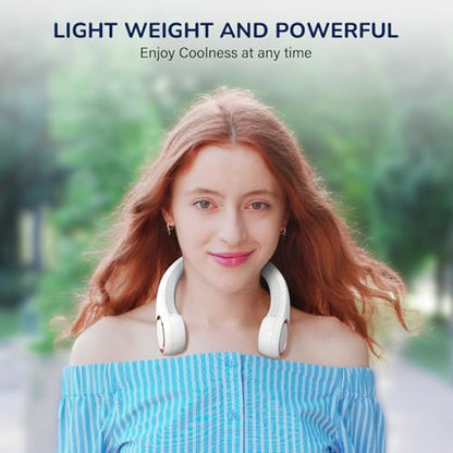 Morelax Neck Fan, Portable Neck Fan,Hands Free Bladeless Mini Fan with 360°Cooling Airflow, 3 Speeds Adjustable,Ultra Quiet W