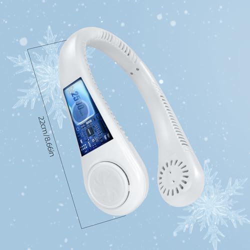 Jsdoin Portable Neck Fan, Neck Fans USB Rechargeable, 5 Speed Hanging Bladeless Fan,360 Degrees Airflow Neck Fans for Men Wom