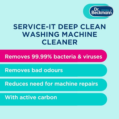Dr. Beckmann Service-it Deep Clean Washing Machine Cleaner, 250g | Lemon Fresh scent, Removes 99.99% of bacteria, fungi & vir