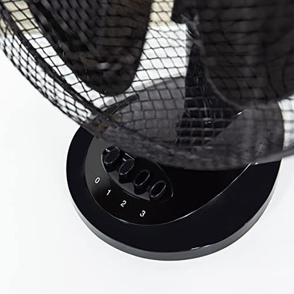 Zanussi 16" Inch, Lightweight, Pedestal Fan, 3 Speeds, Wide-Angled Oscillation, Powerful Airflow, Adjustable Height, Black - 