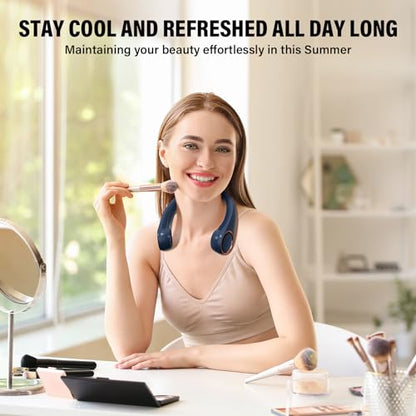 Morelax Neck Fan, Portable Neck Fan,Hands Free Bladeless Mini Fan with 360°Cooling Airflow, 3 Speeds Adjustable,Ultra Quiet W