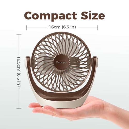 OCOOPA USB Desk Table Fan with Strong Airflow & Quiet Operation, Portable Cooling Fan Speed Adjustable 360°Rotatable Head for