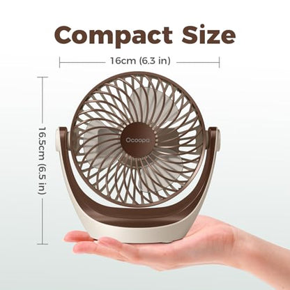 OCOOPA USB Desk Table Fan with Strong Airflow & Quiet Operation, Portable Cooling Fan Speed Adjustable 360°Rotatable Head for