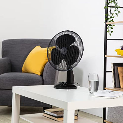 Zanussi 16" Inch, Lightweight, Pedestal Fan, 3 Speeds, Wide-Angled Oscillation, Powerful Airflow, Adjustable Height, Black - 