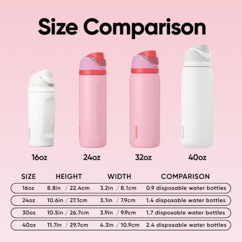 Owala FreeSip Insulated Stainless Steel Water Bottle with Straw for Sports and Travel, Leak Proof, BPA-Free, 710ml, Iced Bree