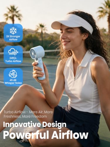 Handheld Fan Rechargeable with LED Display & Clip, 1-199 Speed | 3-in-1 Hand/Neck/Desk Fan, 24ft/s Powerful Airflow, 3600mAh 