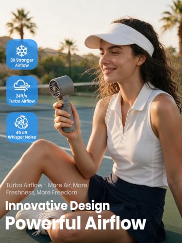 Handheld Fan Rechargeable with LED Display & Clip, 1-199 Speed | 3-in-1 Hand/Neck/Desk Fan, 24ft/s Powerful Airflow, 3600mAh 