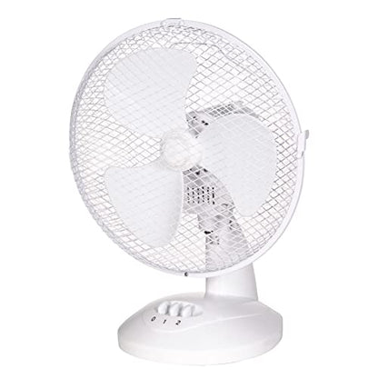Russell Hobbs 16" Inch, Lightweight, Pedestal Fan, 3 Speeds, Wide-Angled Oscillation, Powerful Airflow, Adjustable Height, Wh
