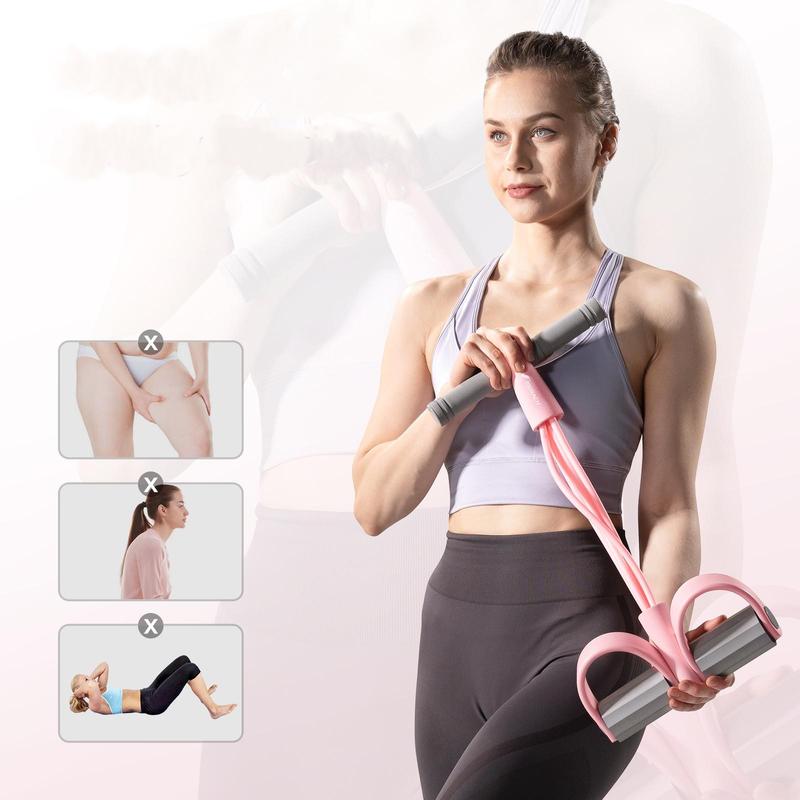Merach Multifunction Pedal Resistance Band, Elastic Pull Rope Fitness, Full-Body Workout at Home Gym, Exercise Sit-up, Yoga, Abdominal Training BackToSchool