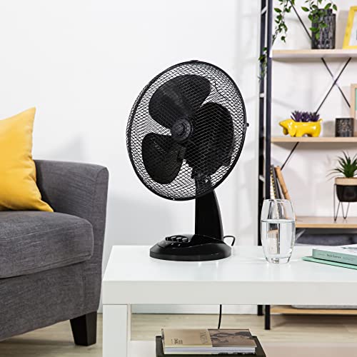 Zanussi 16" Inch, Lightweight, Pedestal Fan, 3 Speeds, Wide-Angled Oscillation, Powerful Airflow, Adjustable Height, Black - 