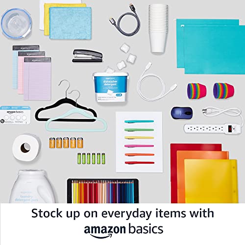 Amazon Basics Slim Velvet Non-Slip Suit Hangers - 30-Pack, Black/Silver