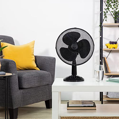 Zanussi 16" Inch, Lightweight, Pedestal Fan, 3 Speeds, Wide-Angled Oscillation, Powerful Airflow, Adjustable Height, Black - 