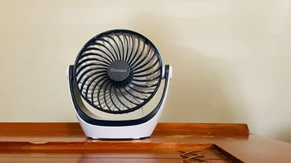 OCOOPA USB Desk Table Fan with Strong Airflow & Quiet Operation, Portable Cooling Fan Speed Adjustable 360°Rotatable Head for