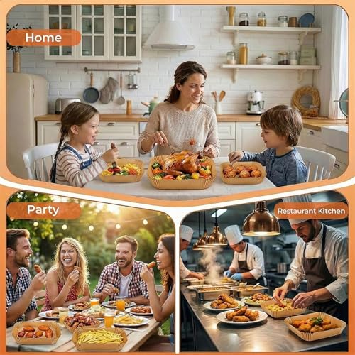Roe Tenpo Air Fryer Liners, 100Pcs Disposable Baking Parchment Paper, Non-Stick & Greaseproof, Air Fryer Accessories for Ninj