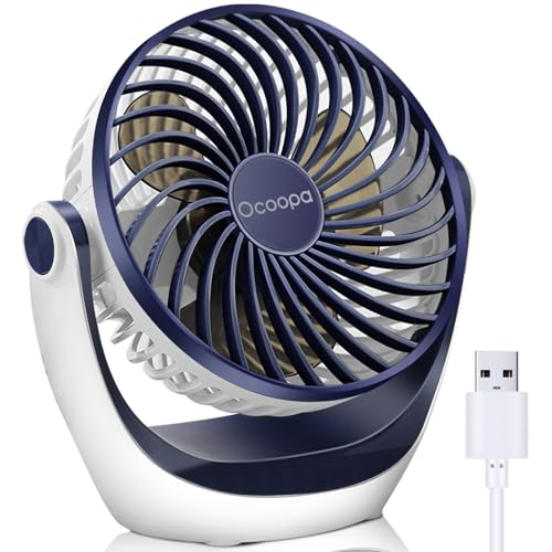 OCOOPA USB Desk Table Fan with Strong Airflow & Quiet Operation, Portable Cooling Fan Speed Adjustable 360°Rotatable Head for
