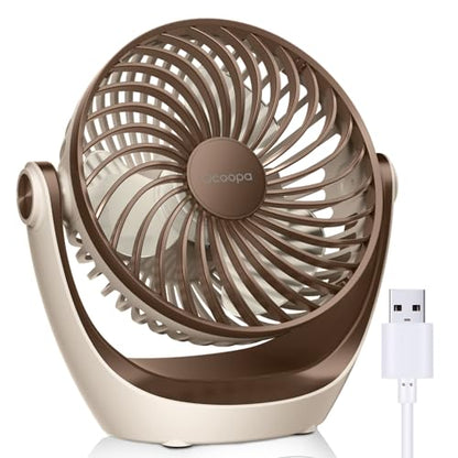 OCOOPA USB Desk Table Fan with Strong Airflow & Quiet Operation, Portable Cooling Fan Speed Adjustable 360°Rotatable Head for