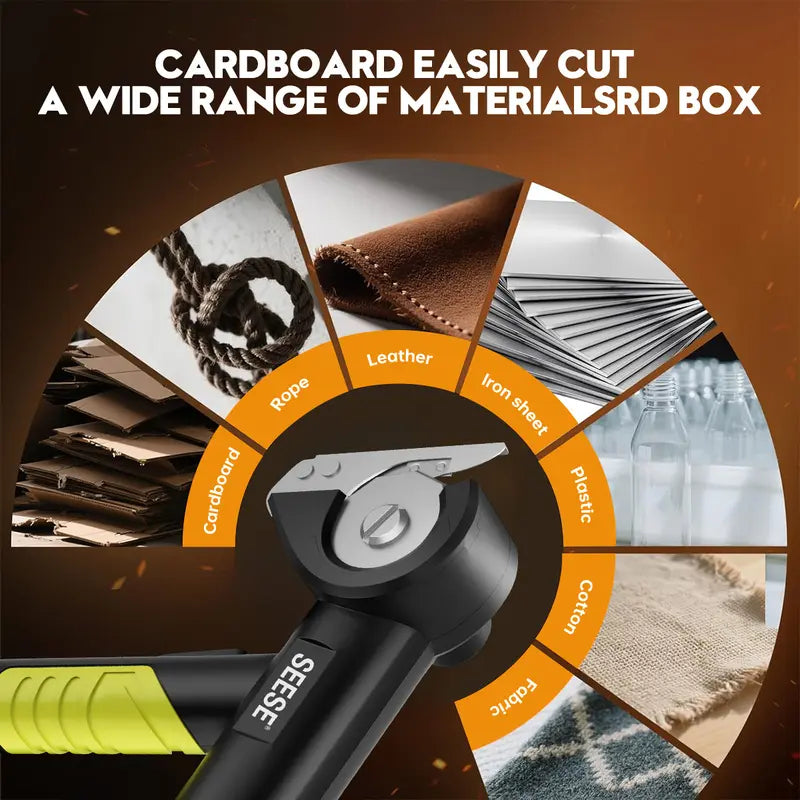Rechargeable Cordless Electric Scissors, Electric Cardboard Box Cutter with 2 Safety Blades & Storage Pouch - Cuts Cardboard, Leather, Fabric, and Plastic