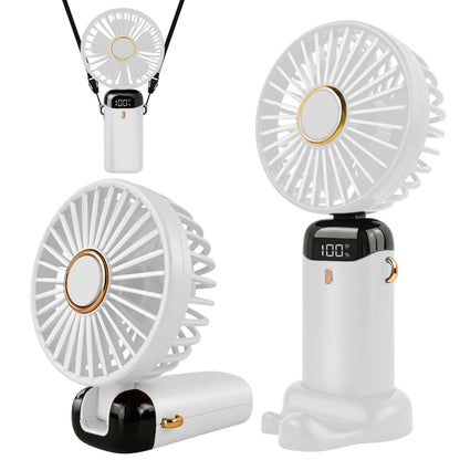 Jsdoin Hand Held Fan,Portable Handheld USB Rechargeable Fans with 5 Speeds,Battery Operated Mini Fan Foldable Desk Desktop Fa