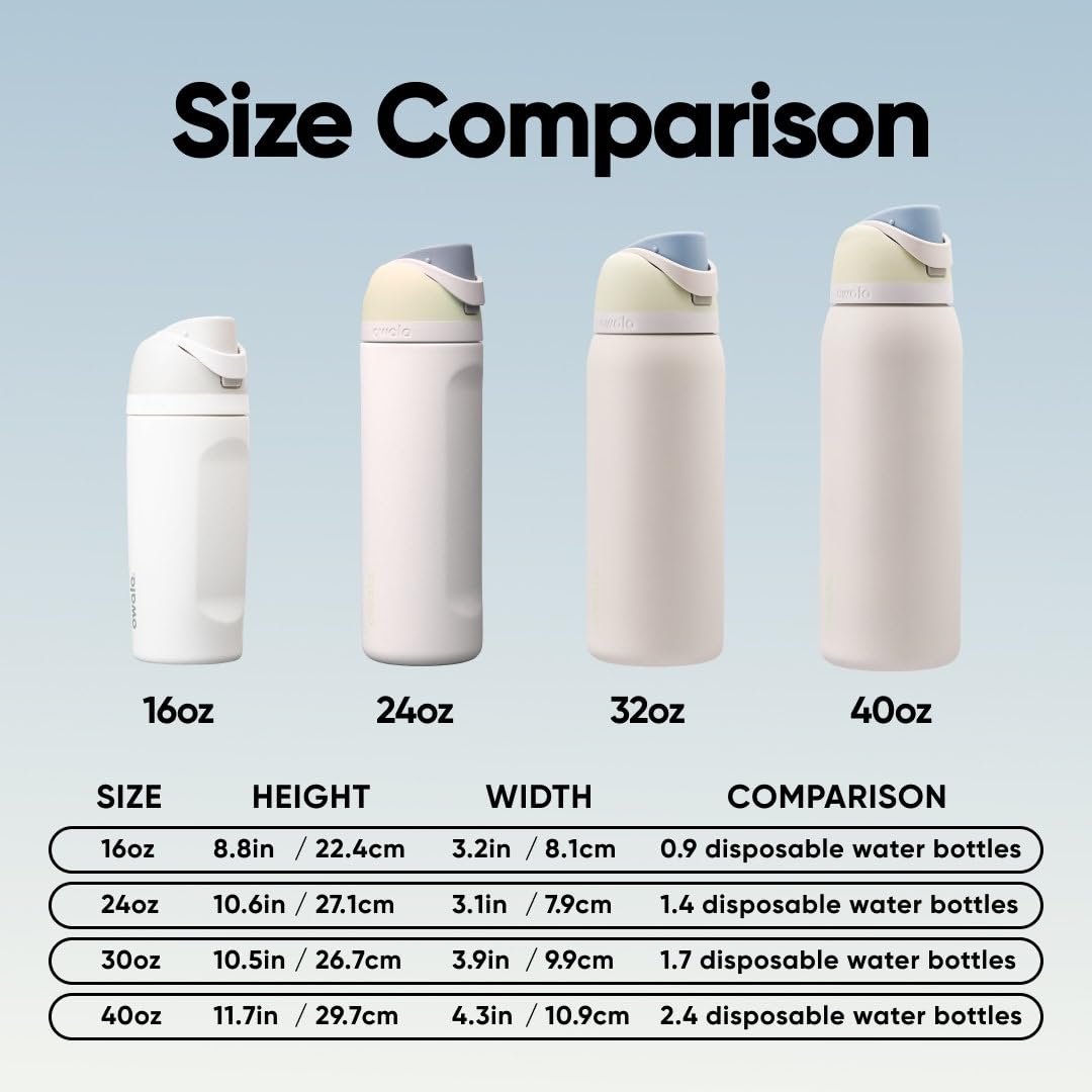 Owala FreeSip Insulated Stainless Steel Water Bottle with Straw for Sports and Travel, Leak Proof, BPA-Free, 710ml, Iced Bree