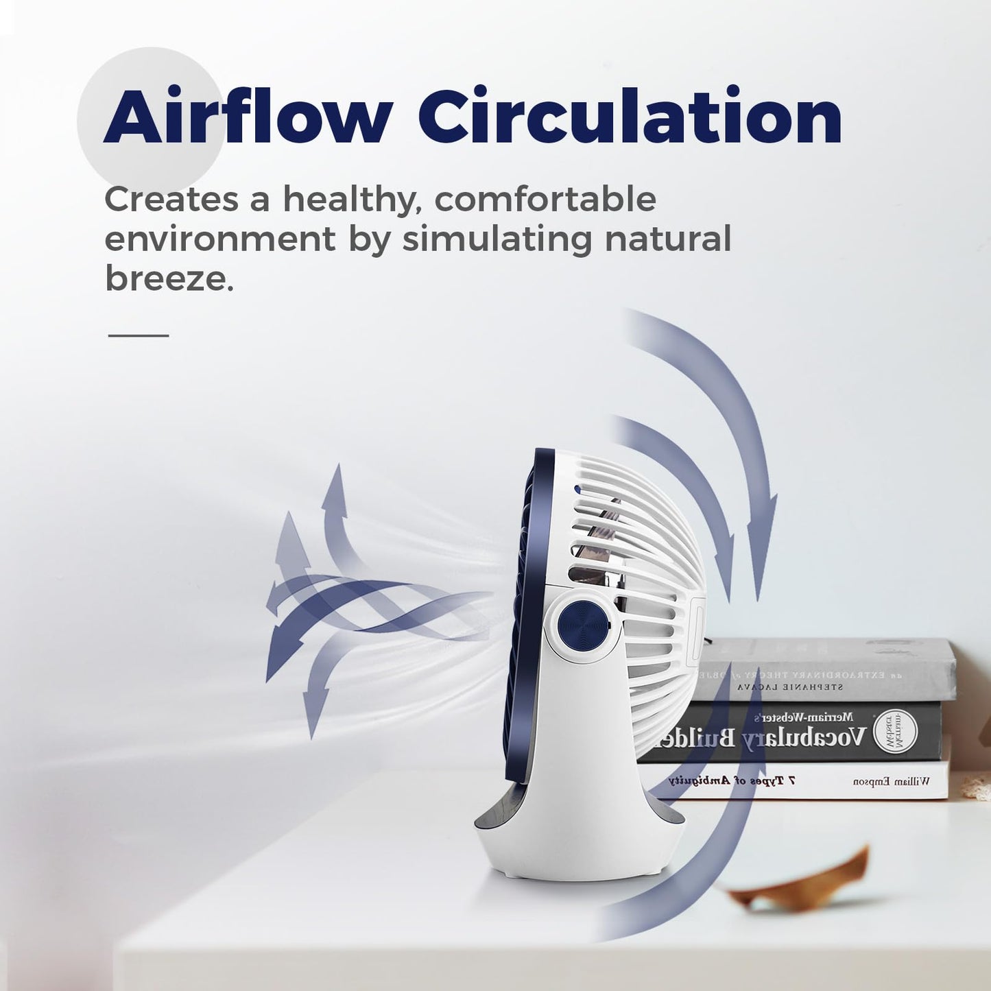 OCOOPA USB Desk Table Fan with Strong Airflow & Quiet Operation, Portable Cooling Fan Speed Adjustable 360°Rotatable Head for