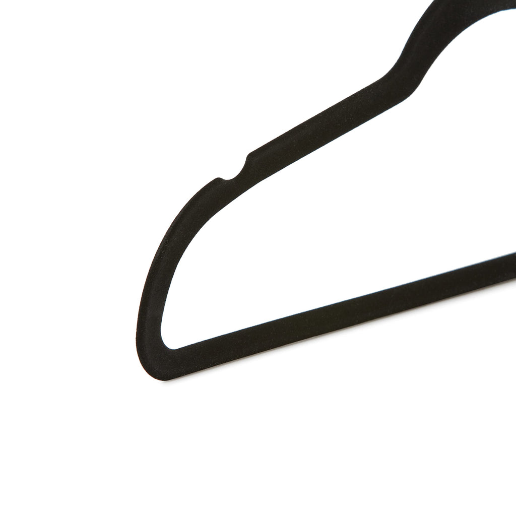 Amazon Basics Slim Velvet Non-Slip Suit Hangers - 30-Pack, Black/Silver