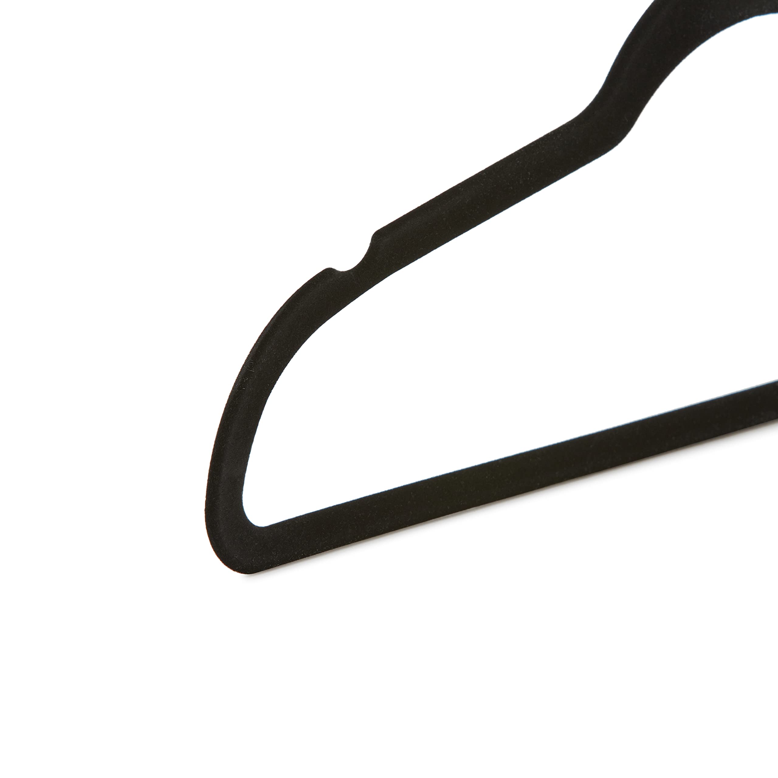 Amazon Basics Slim Velvet Non-Slip Suit Hangers - 30-Pack, Black/Silver