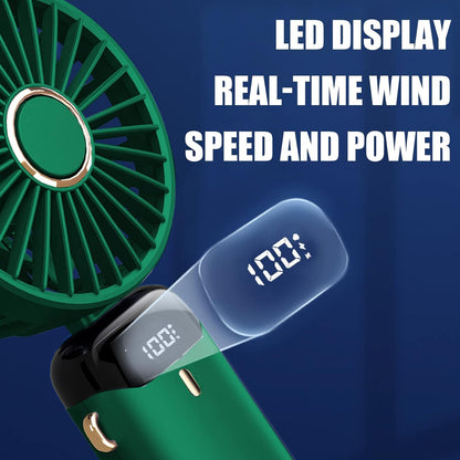 Jsdoin Hand Held Fan,Portable Handheld USB Rechargeable Fans with 5 Speeds,Battery Operated Mini Fan Foldable Desk Desktop Fa