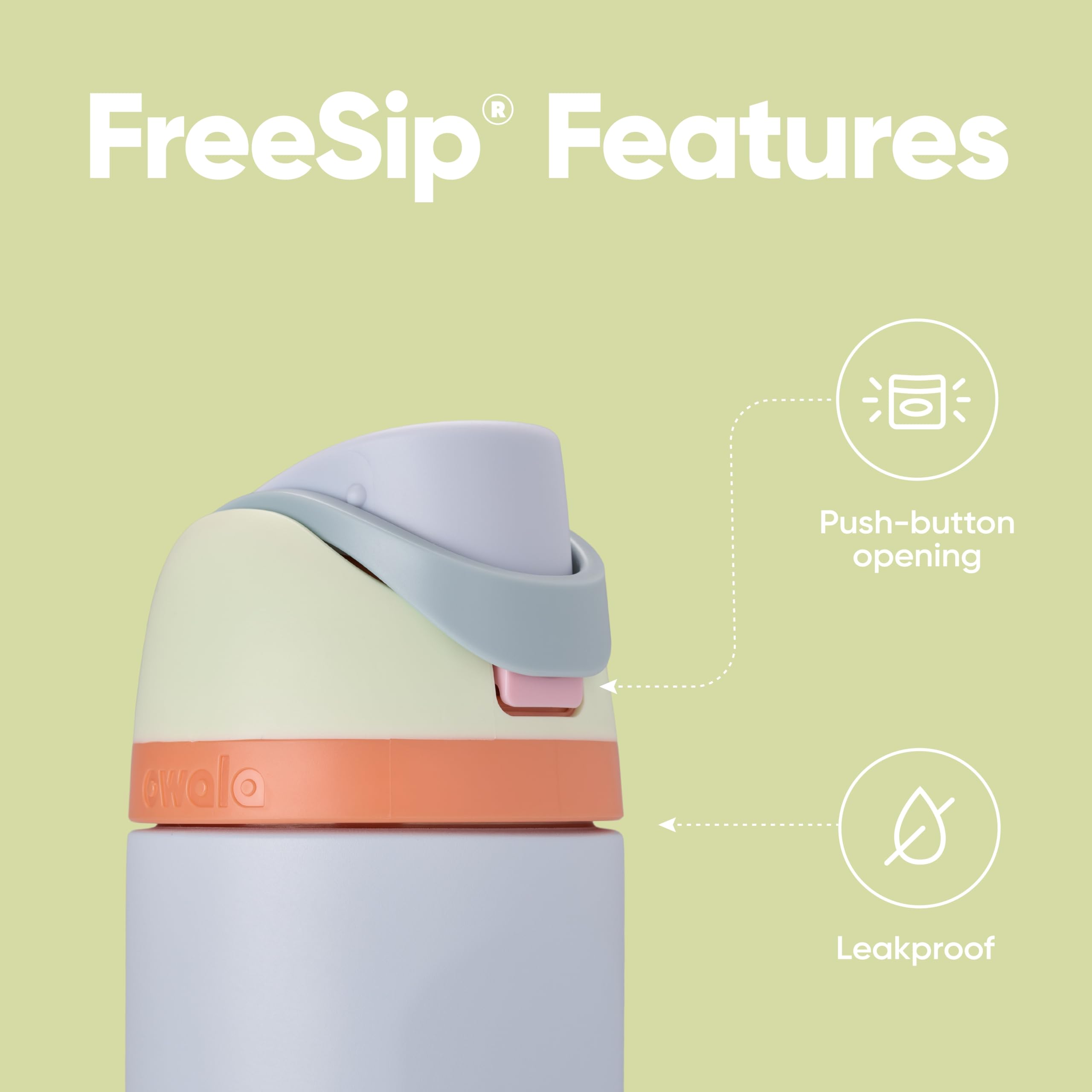 Owala FreeSip Insulated Stainless Steel Water Bottle with Straw for Sports and Travel, Leak Proof, BPA-Free, 710ml, Iced Bree