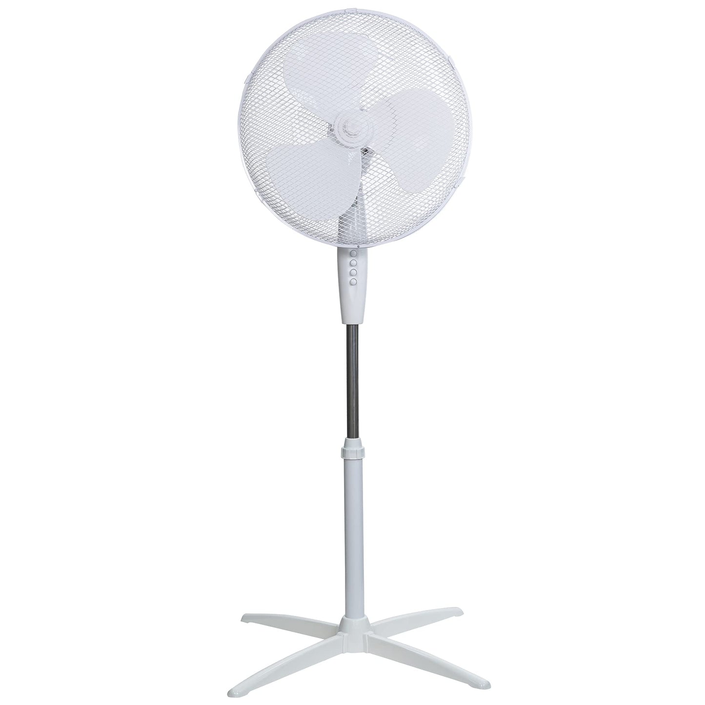 Russell Hobbs 16" Inch, Lightweight, Pedestal Fan, 3 Speeds, Wide-Angled Oscillation, Powerful Airflow, Adjustable Height, Wh