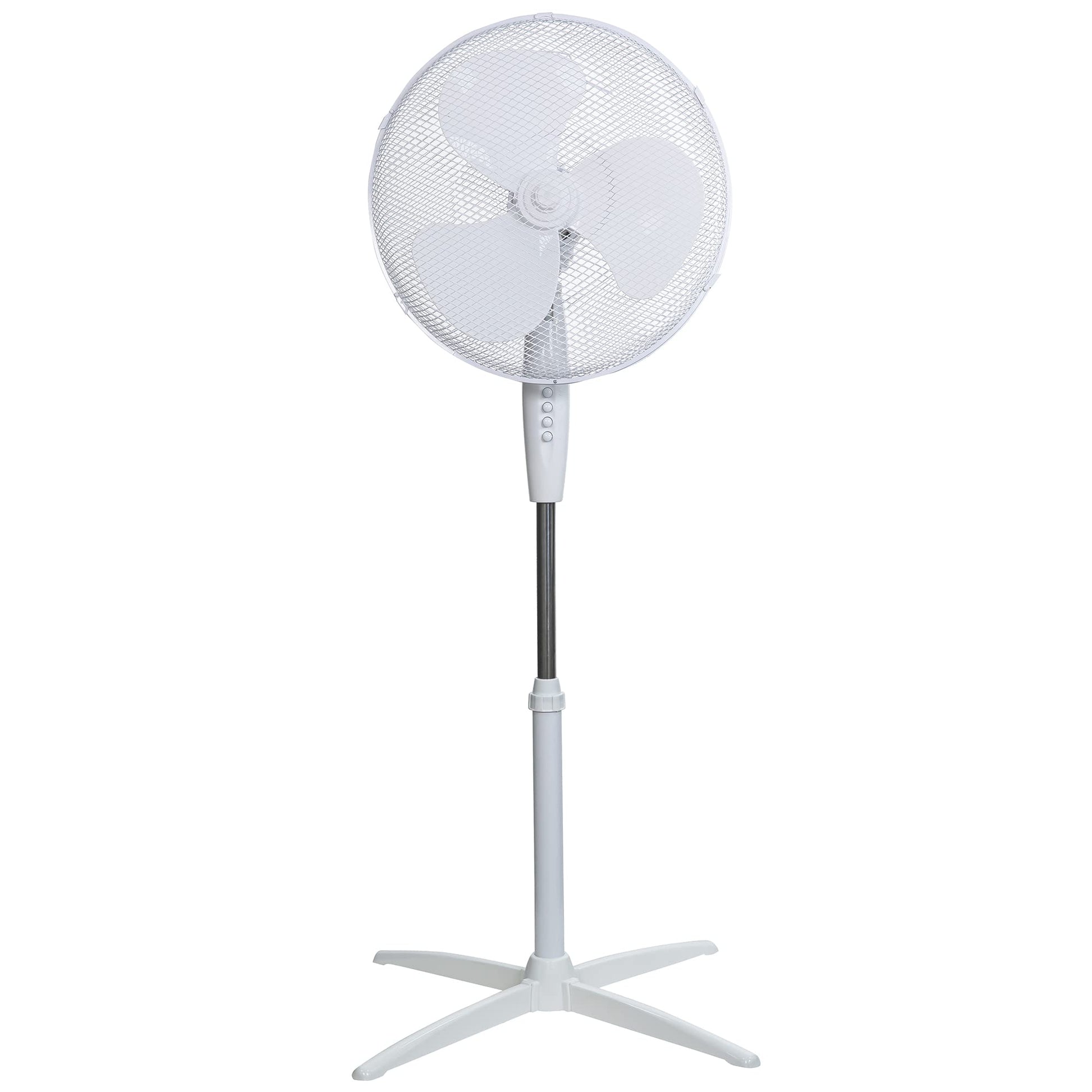 Russell Hobbs 16" Inch, Lightweight, Pedestal Fan, 3 Speeds, Wide-Angled Oscillation, Powerful Airflow, Adjustable Height, Wh
