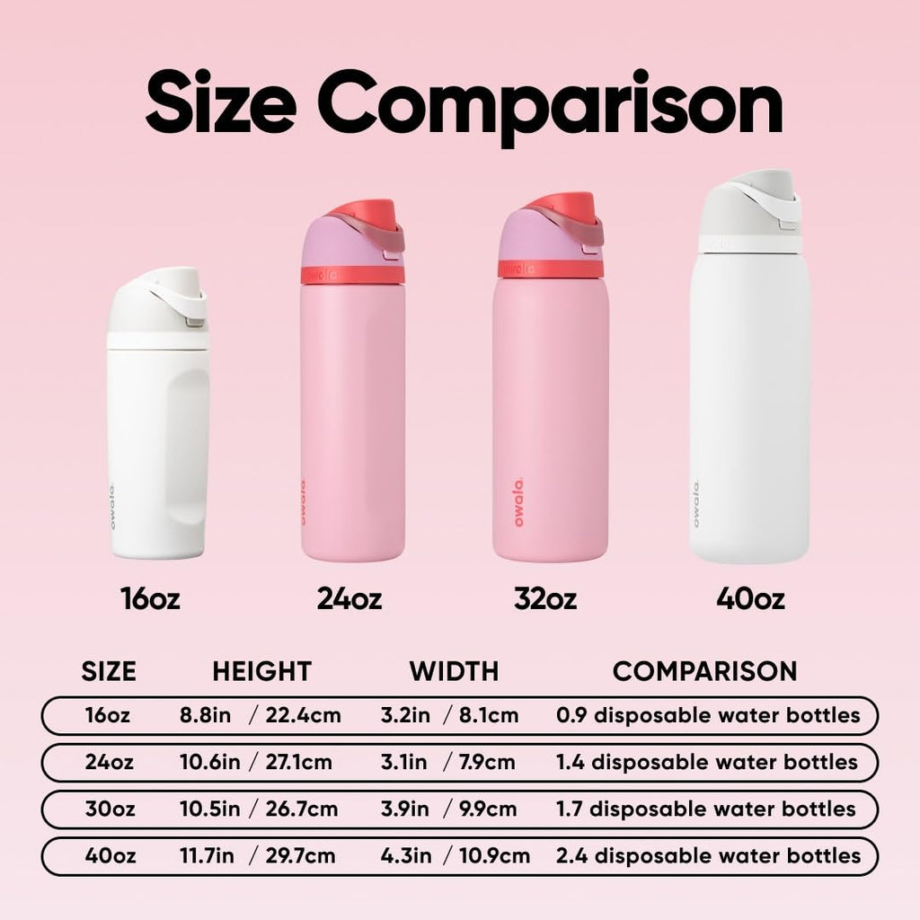 Owala FreeSip Insulated Stainless Steel Water Bottle with Straw for Sports and Travel, Leak Proof, BPA-Free, 710ml, Iced Bree