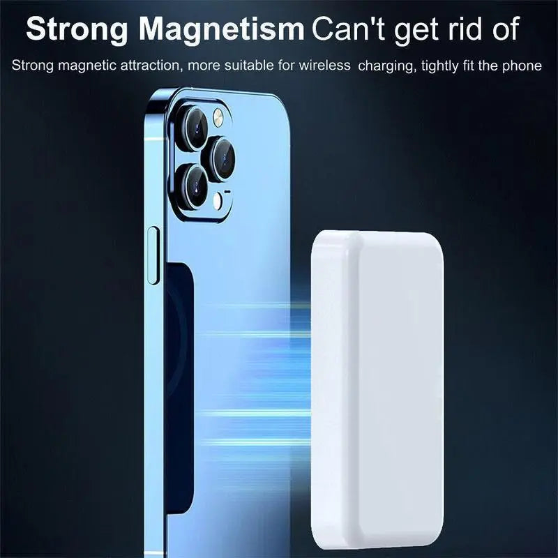 5000mAh Magnetic Power Bank, Wireless Portable Charger for iPhone 12-17 Series, Compatible with MagSafe Cases