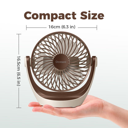 OCOOPA USB Desk Table Fan with Strong Airflow & Quiet Operation, Portable Cooling Fan Speed Adjustable 360°Rotatable Head for