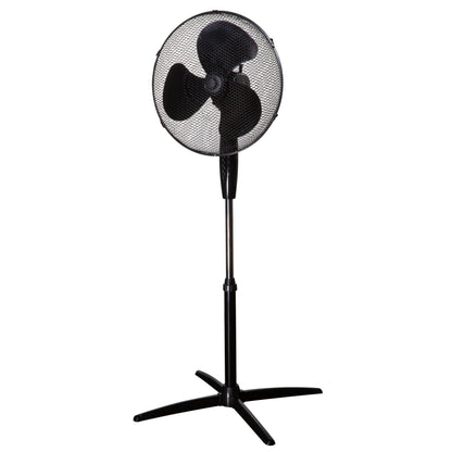 Zanussi 16" Inch, Lightweight, Pedestal Fan, 3 Speeds, Wide-Angled Oscillation, Powerful Airflow, Adjustable Height, Black - 