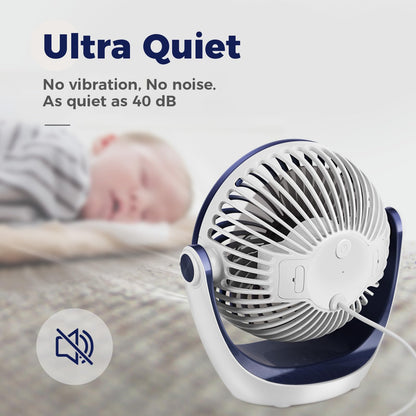 OCOOPA USB Desk Table Fan with Strong Airflow & Quiet Operation, Portable Cooling Fan Speed Adjustable 360°Rotatable Head for
