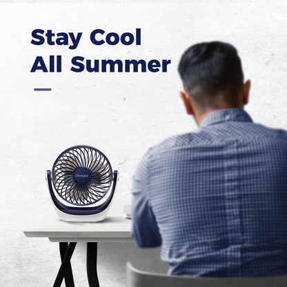 OCOOPA USB Desk Table Fan with Strong Airflow & Quiet Operation, Portable Cooling Fan Speed Adjustable 360°Rotatable Head for