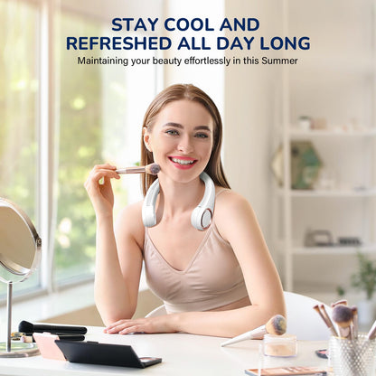 Morelax Neck Fan, Portable Neck Fan,Hands Free Bladeless Mini Fan with 360°Cooling Airflow, 3 Speeds Adjustable,Ultra Quiet W